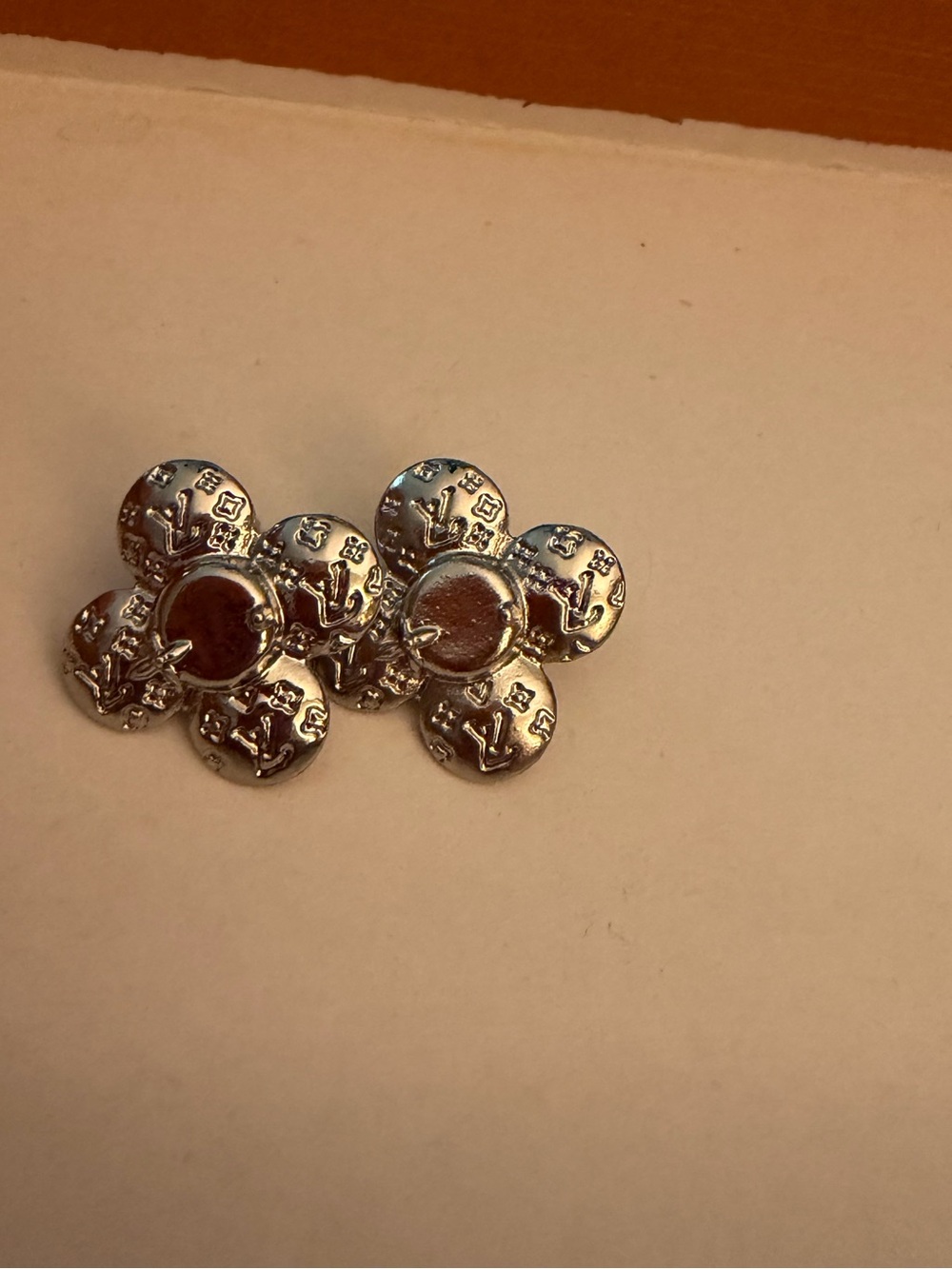 Silver Floral Cluster Stud Earrings - Silver Tone, fashion jewelry - Picture 2 of 6